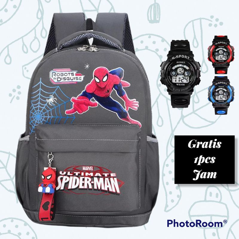 Tas Ransel Anak Sekolah TK SD Karakter Spiderman Superhero Murah