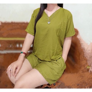 Image of Setelan Baju Bali Polos Celana Pendek Size XL - XXL Bahan tebal dan adem