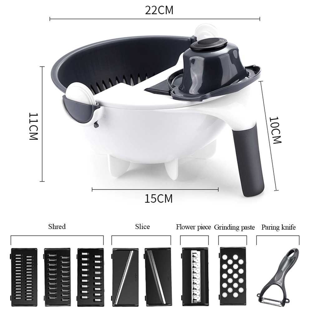 TD-DA BEEMSK Parutan Serbaguna Mangkok Penampung Vegetable Slicer - PJ493