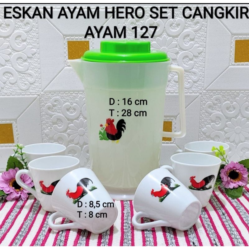 Eskan Ayam Set Cangkir Plastik