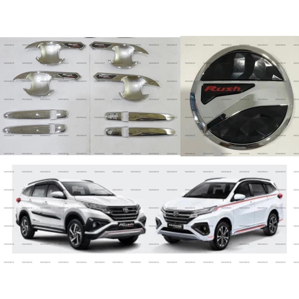 Paket Outer Handle Tank Cover All New Rush Terios GR SPORT 2018 2022 Up Chrome