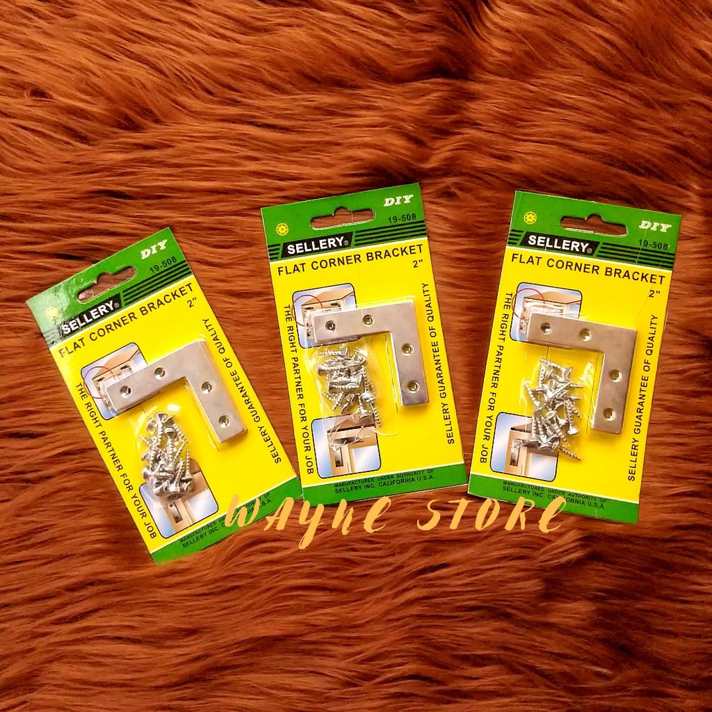 BRACKET SIKU / FLAT CORNER BRACKET 2" 4 PCS SELLERY 19-508