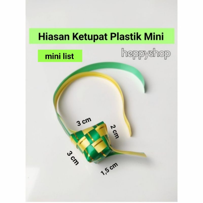 

Hiasan Ketupat Plastik Mini, Hiasan Pita Parcel Lebaran Idul Fitri