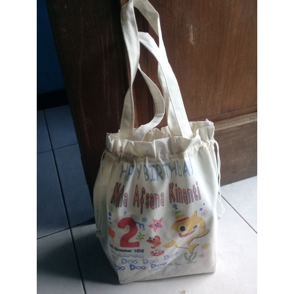 

tas serut blacu grade A, tas ultah blacu, goodiebag ultah