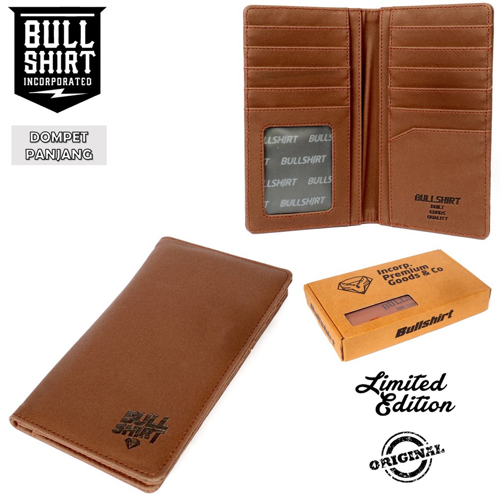 (PREMIUM) DOMPET PANJANG PRIA / DOMPET LIPAT DISTRO / DOMPET KULIT BULLSHIRT WARNA COKLAT