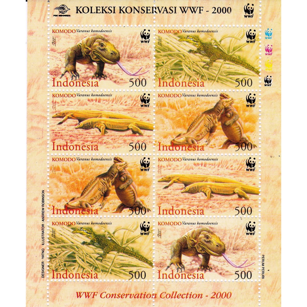 

Perangko Indonesia 2000 Komodo Koleksi Konservasi Minisheet MNH