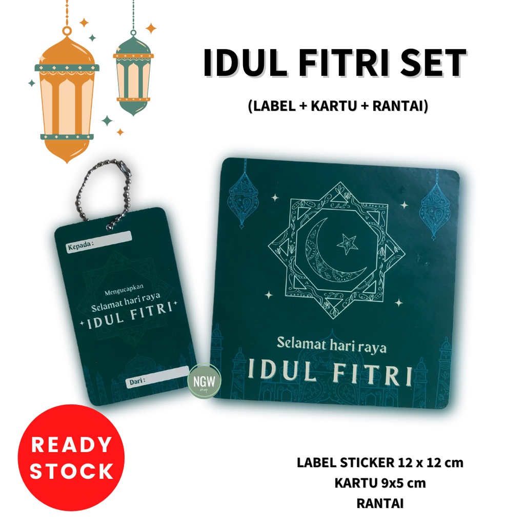 IDUL FITRI LABEL SET (label + kartu +rantai) hampers ramadhan lebaran event