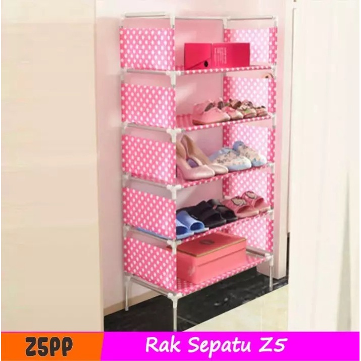 PROMORak Sepatu 5 Susun Tempat Sepatu Sendal 5 Tingkat Portable Shoes Rack Rangka Besi Kuat-TERMURAH