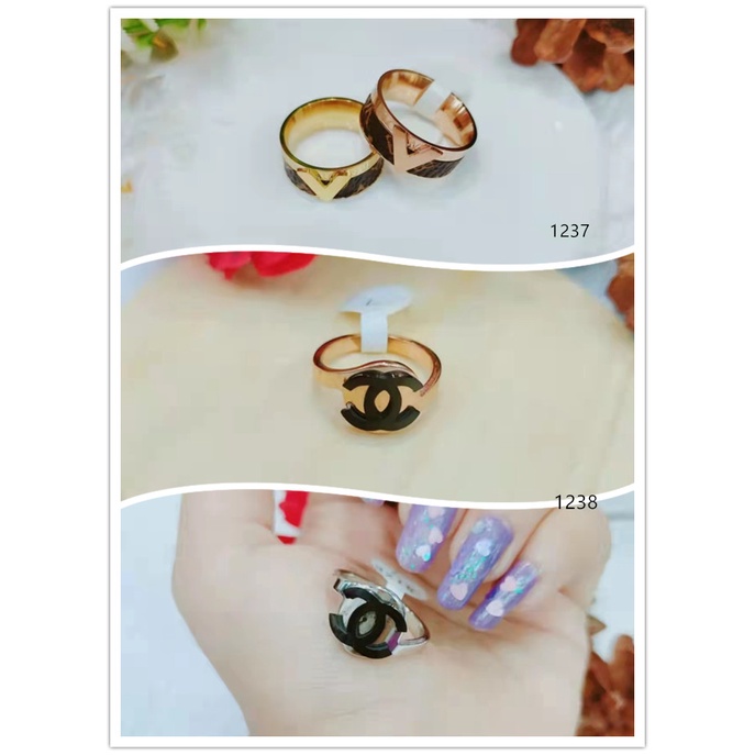 Cincin Titanium Permata Perhiasan Fashion Jewellery 1237-1238