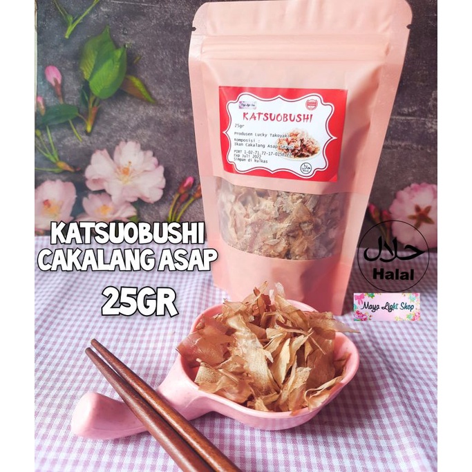 cakalang asap katsuobushi 25gr bonito fish ikan cakalang halus flake dashi taburan takoyaki okonomiyaki halal
