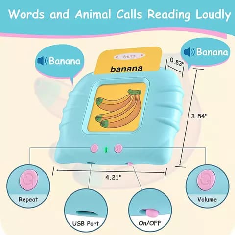 Mainan Edukasi Flash Card Reader Alat Bantu Mengenal Kosa kata Bahasa Inggris / Card English Early Education Device