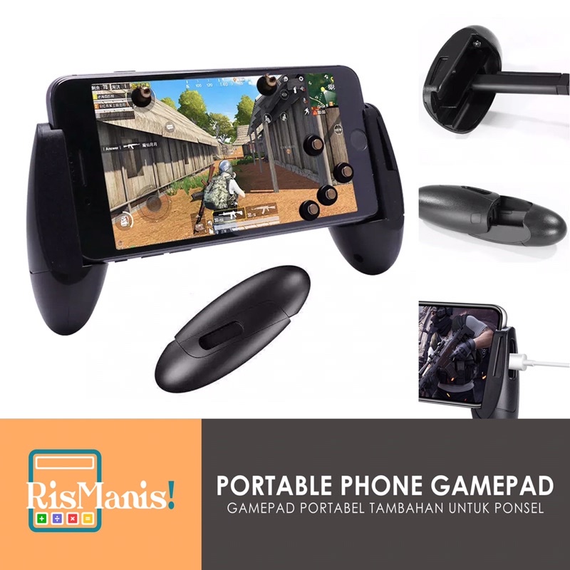 PORTABLE PHONE GAMEPAD - Joystick Handle Games Handphone Aksesoris Tuas HP Holder PUBG Mobile Legend