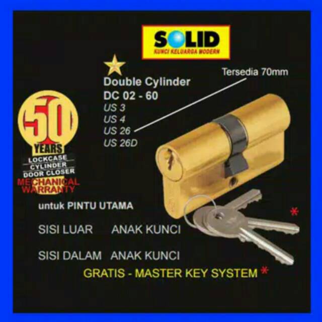 Cilinder 60mm solid kuningan,DC02-60 brass