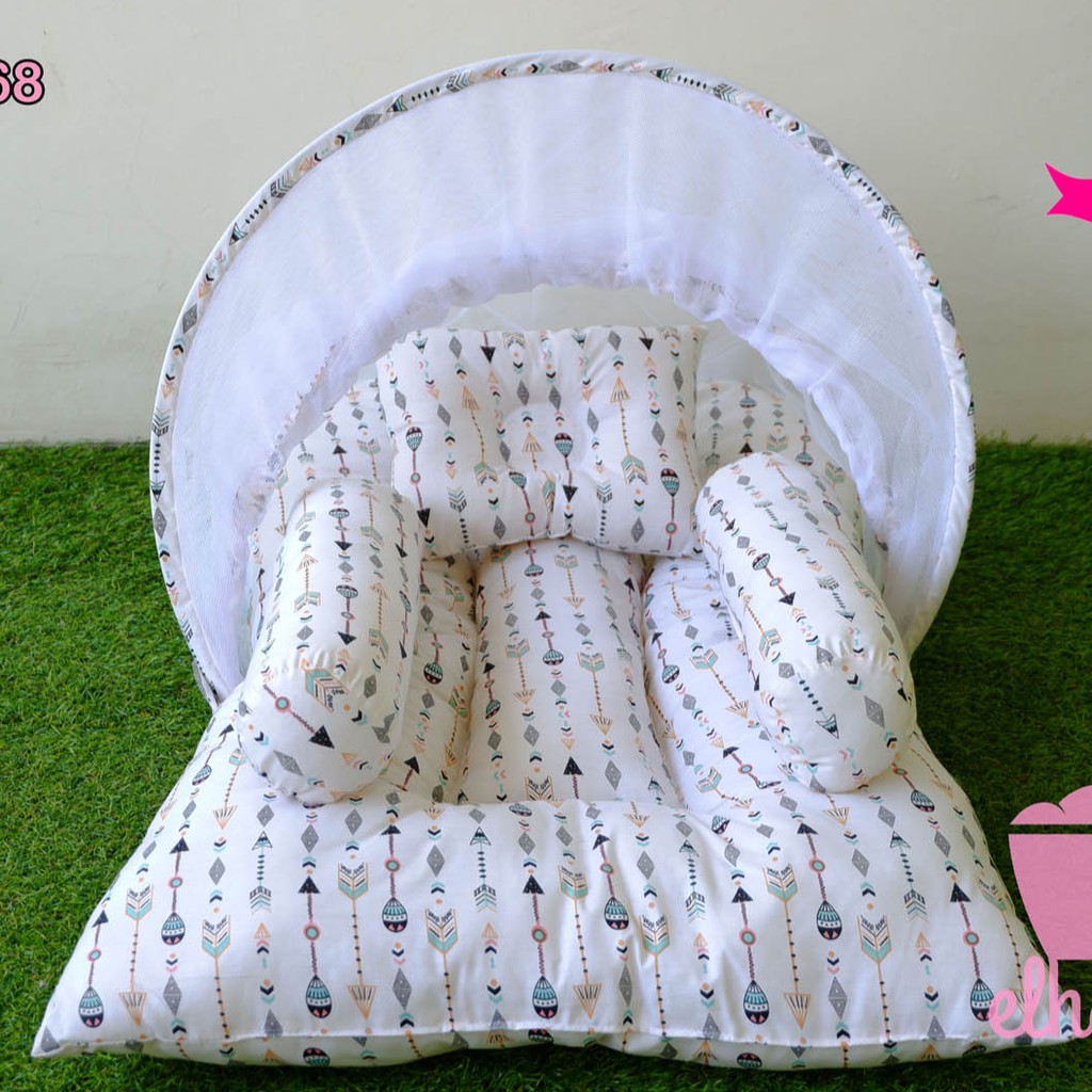 Kasur Kelambu Bayi Set Bantal Guling PREMIUM / Kasur Lipat Kelambu Bayi / Kasur Kelambu / Kado Bayi