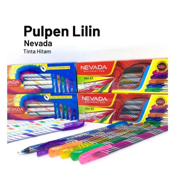 (12pcs) Pulpen Nevada  - Bolpoin Ulir - Bolpen Unik - Pen Lilin Murah 0.7mm-2