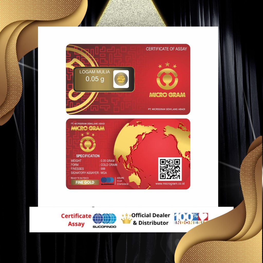 MICROGRAM 0,05 EMAS ASLI 24 KARAT BISA TUKAR ANTAM