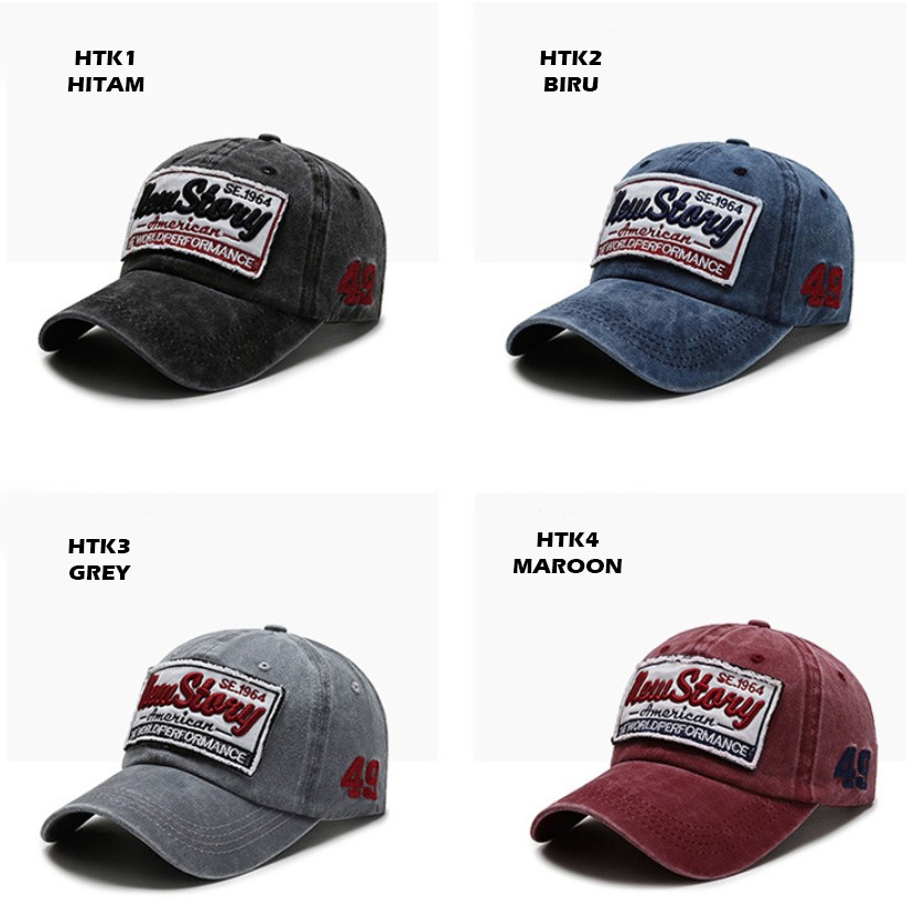 [READY STOCK] Topi Baseball New story 1964 Hat Cap Casual Sport Pria Wanita Distro HTK ZIOSCARF