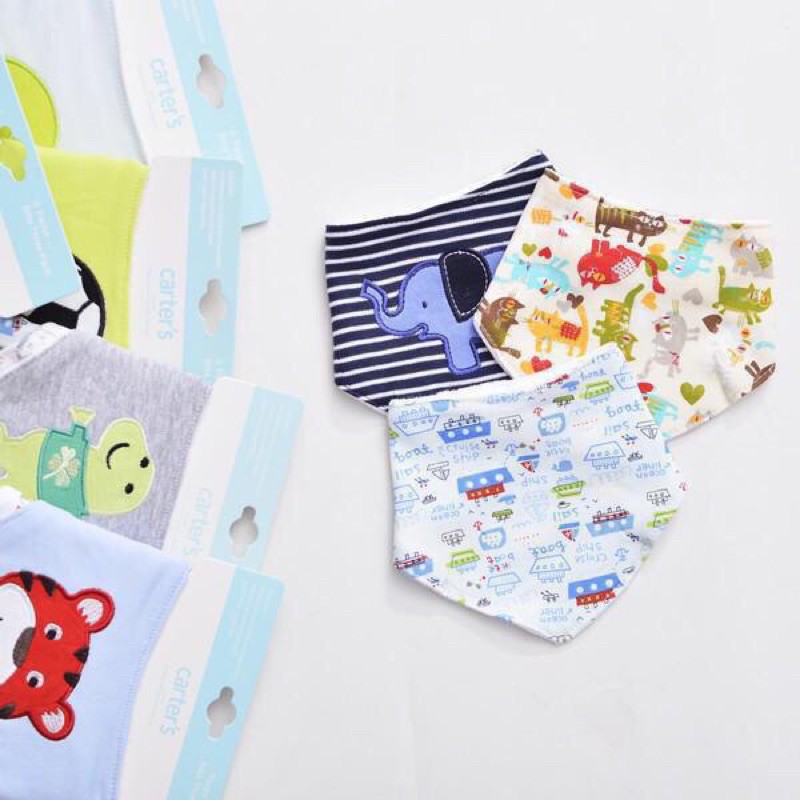 LID9016 Boys/ Girls 3 in 1 Slabber/ Bibs/ Celemek Segitiga Cotton