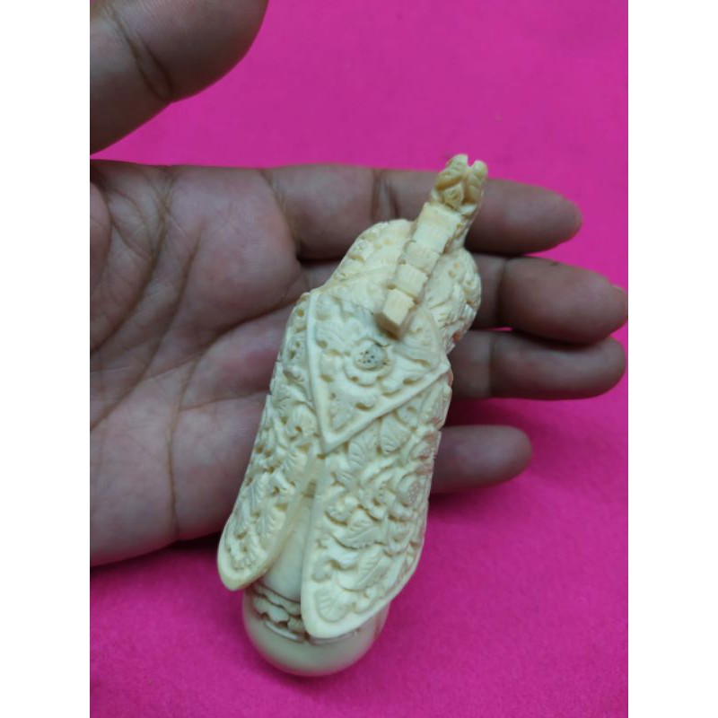 Handel Keris Asli Unik Bahan Dari Tulang Asli Motif Ukiran Burung Kakak Tua