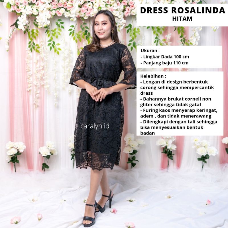 DRESS BRUKAT WANITA KOREA TERBARU DRESS KONDANGAN MURAH ROSALINDA