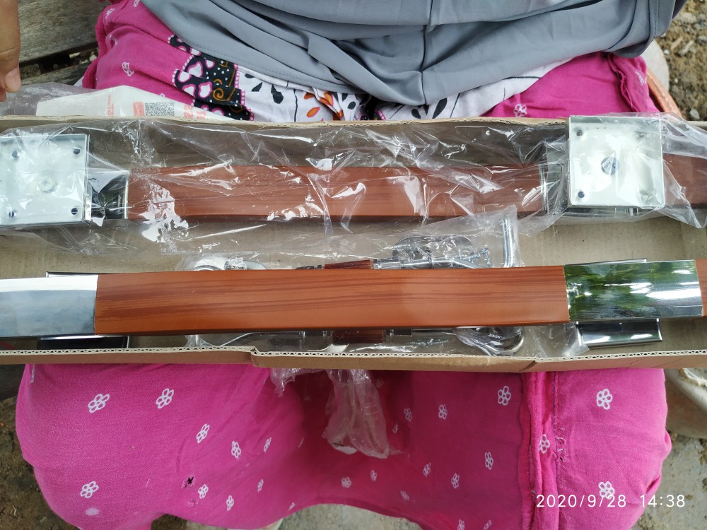 Handle Pintu Rumah Kobra 45 Cm Kayu Kotak Es Natural Coklat Tarikan Pintu Gagang Pintu Kunci Pintu