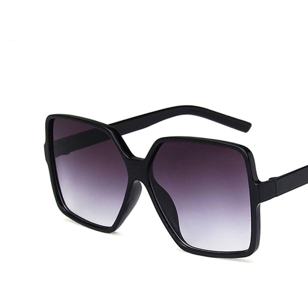 Mxbeauty Kacamata Hitam Persegi Vintage Vision Care UV400 Big Square Frame Wanita Eyewear