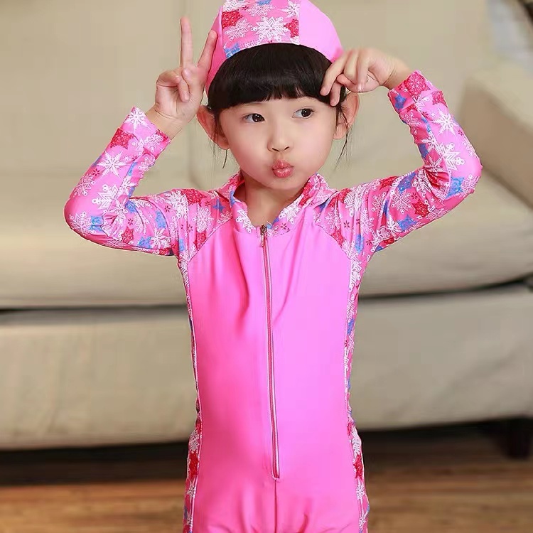 baju renang anak perempuan laki-laki muslim tangan panjang korea fashion one-piece UPF50+