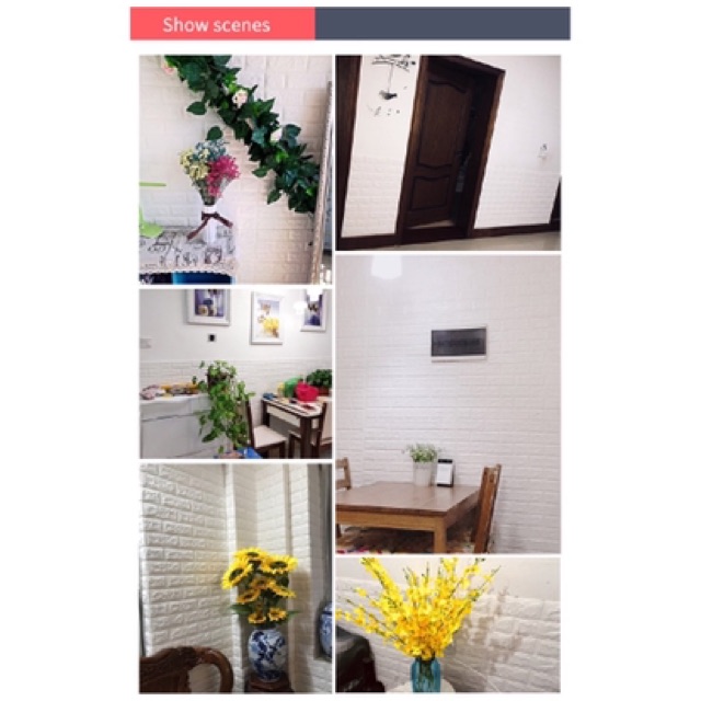 Sticker Wallpaper 3D foam Embosed Model Batu Bata kayu dan batik Sticker Wallpaper Dinding 3D-8