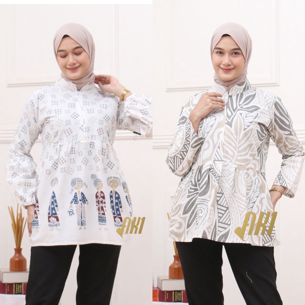 Batik Alina Bu Tejo Bouse Batik Baju Batik Wanita Modern M L XL XXL Jumbo Atasan Batik Kerja Wanita Kantor Tunik Batik Seragam Batik Modern