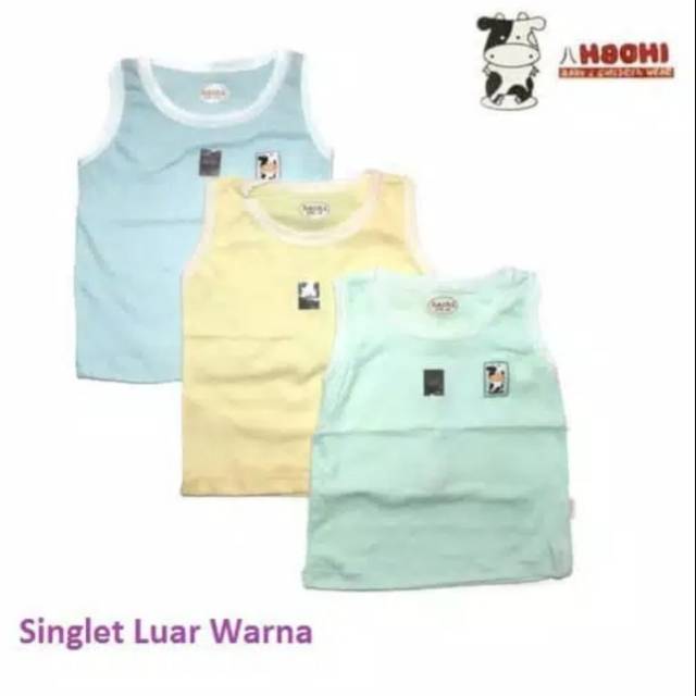 Hachi 3 pc singlet anak bayi 2m by sd 5 y polos warna