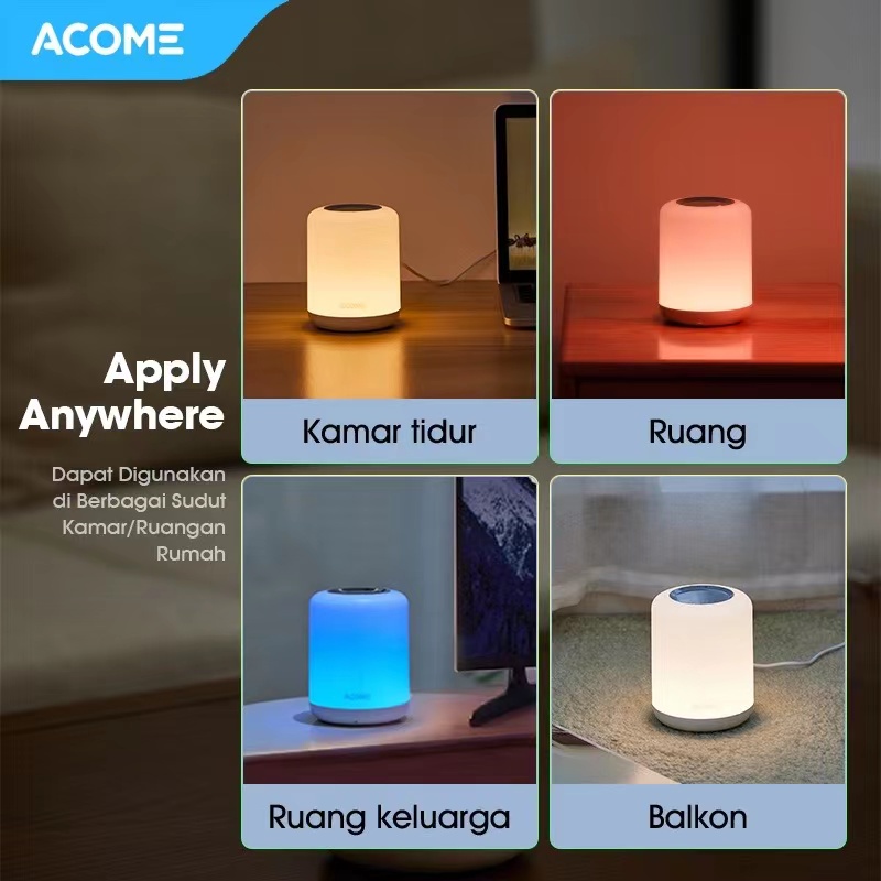 ACOME Smart Lamp Lampu Tidur Multicolor Garansi Resmi 1 tahun ALP03 White