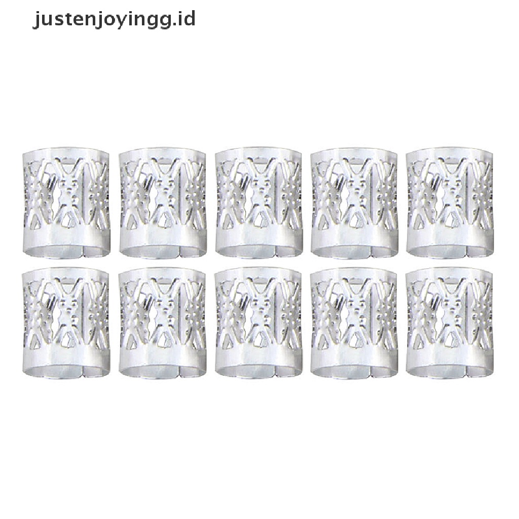 100 Pcs / Set Cincin Klip Cuffs Rambut Ekstensi Kepang Gimbal