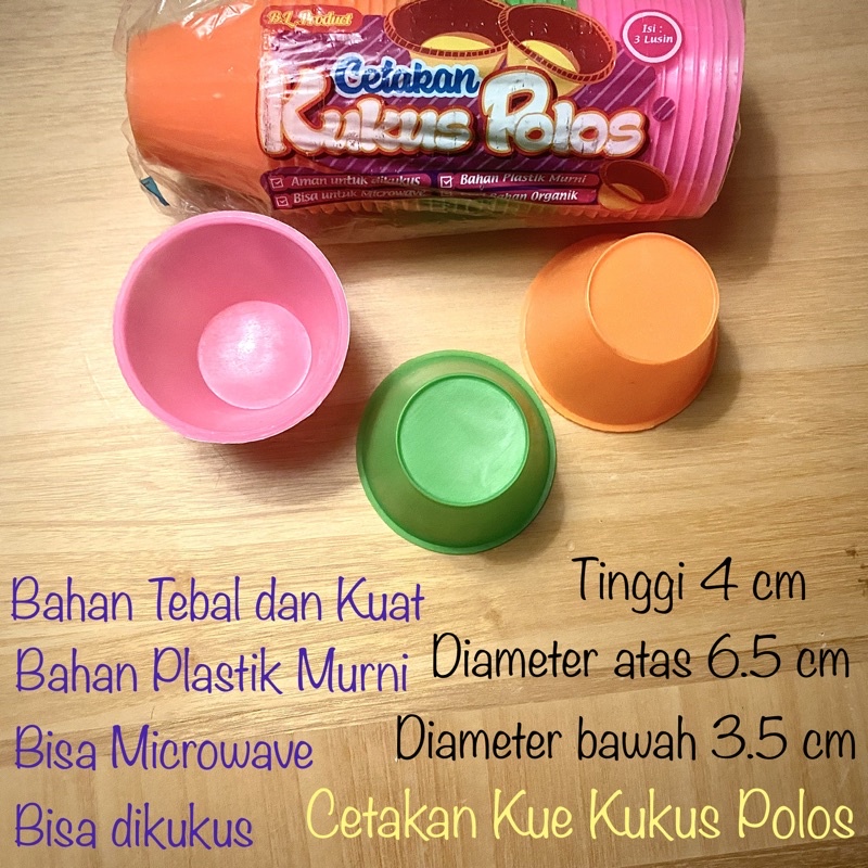 Cetakan Kue Kukus Tanpa Lubang Plastik isi 12 / Cetakan Kue Kukus Polos Tanpa Lubang / Cetakan Kue Mangkok / Cetakan Bolu Kukus Tanpa Lubang Plastik BL Product isi 12