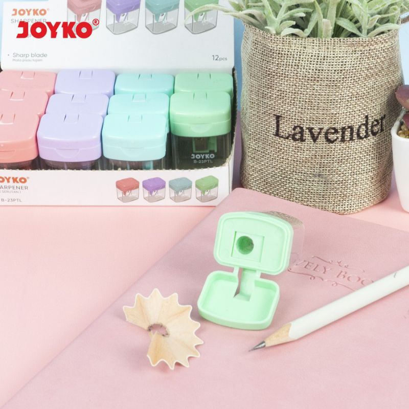 

Rautan Warna Pastel Joyko B-23PTL | Serutan Sharpener Soft Color | Peraut Pensil