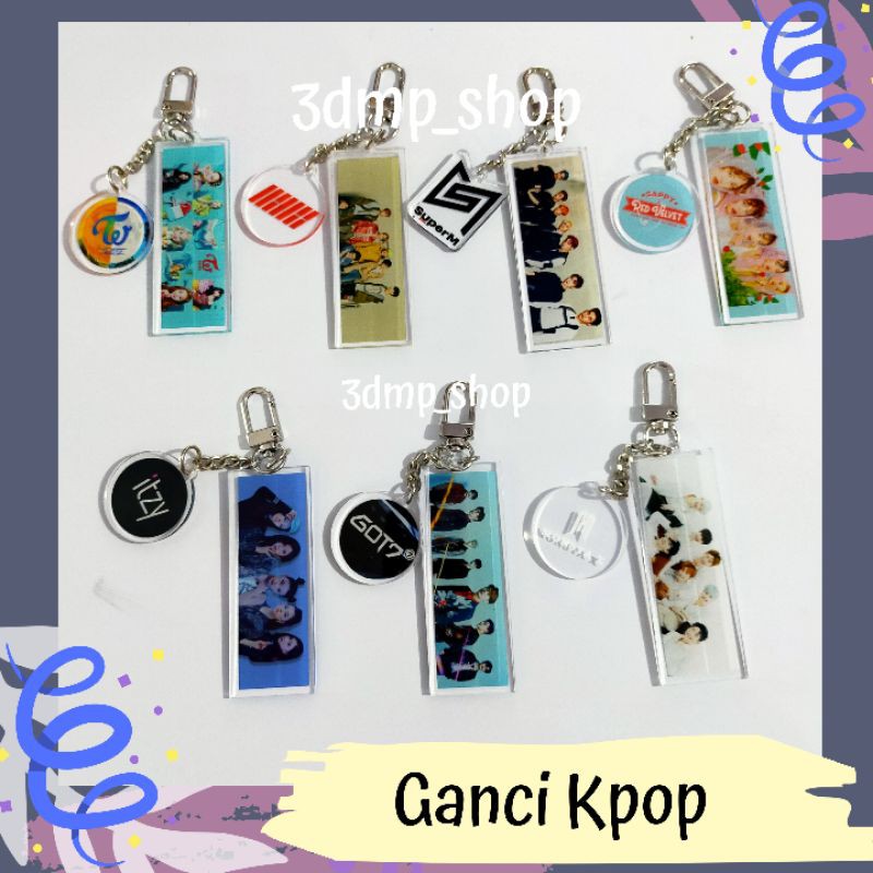 Gantungan Ganci Akrilik Keychain Super M Seventeen Monsta X Got7 Itzy Twice Ikon Red Velvet Kpop