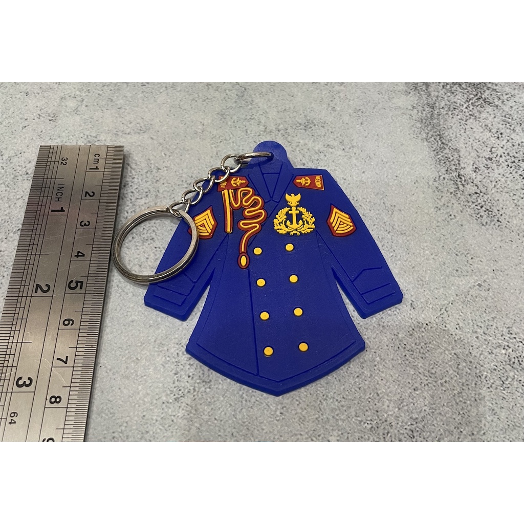 Gantungan Kunci Akmil Baju | Keychain | Gantungan Kunci Karet Baju Akmil Biru