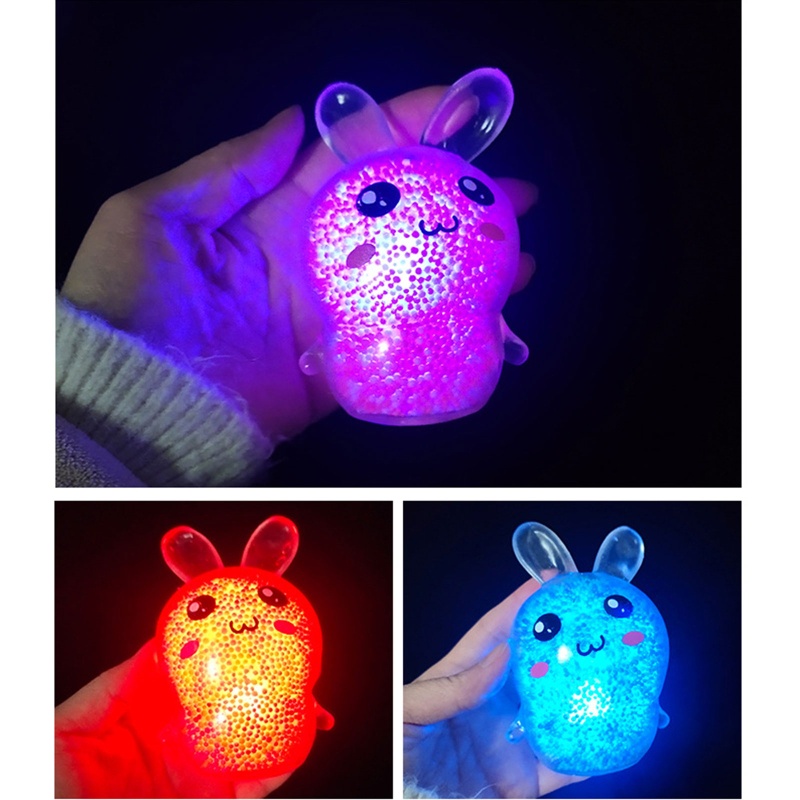 Mary Stress Hand Squeezeable Glowing Bunny Untuk Anak Laki-Laki Perempuan Sensory Fidget Gift