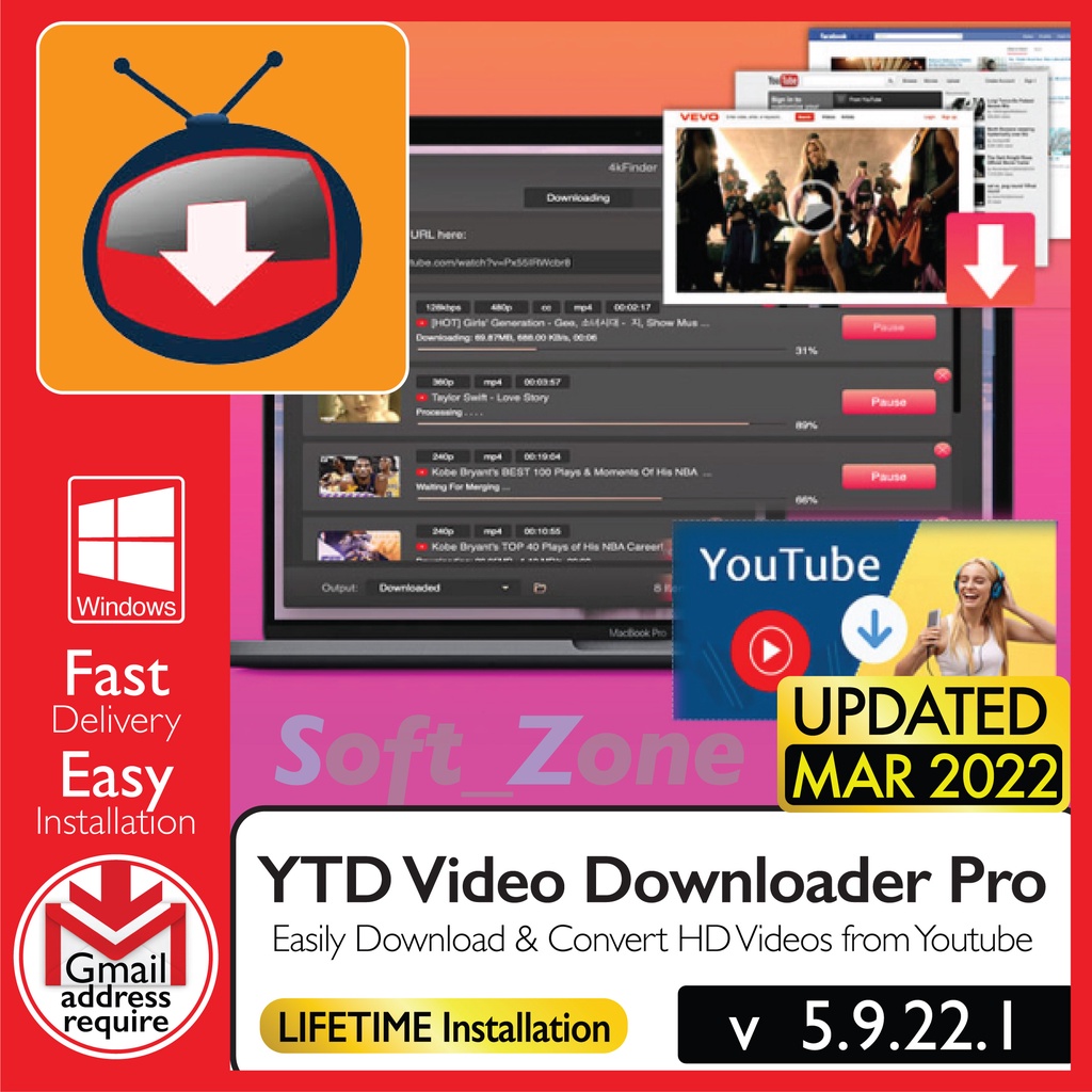 

YTD Vd Dwnldr Pr v5.9.22.1 - Dwnld & Cnvrt HD & HQ Vds frm Ytb [Wndw x32x64] - Dgtl Dwnld