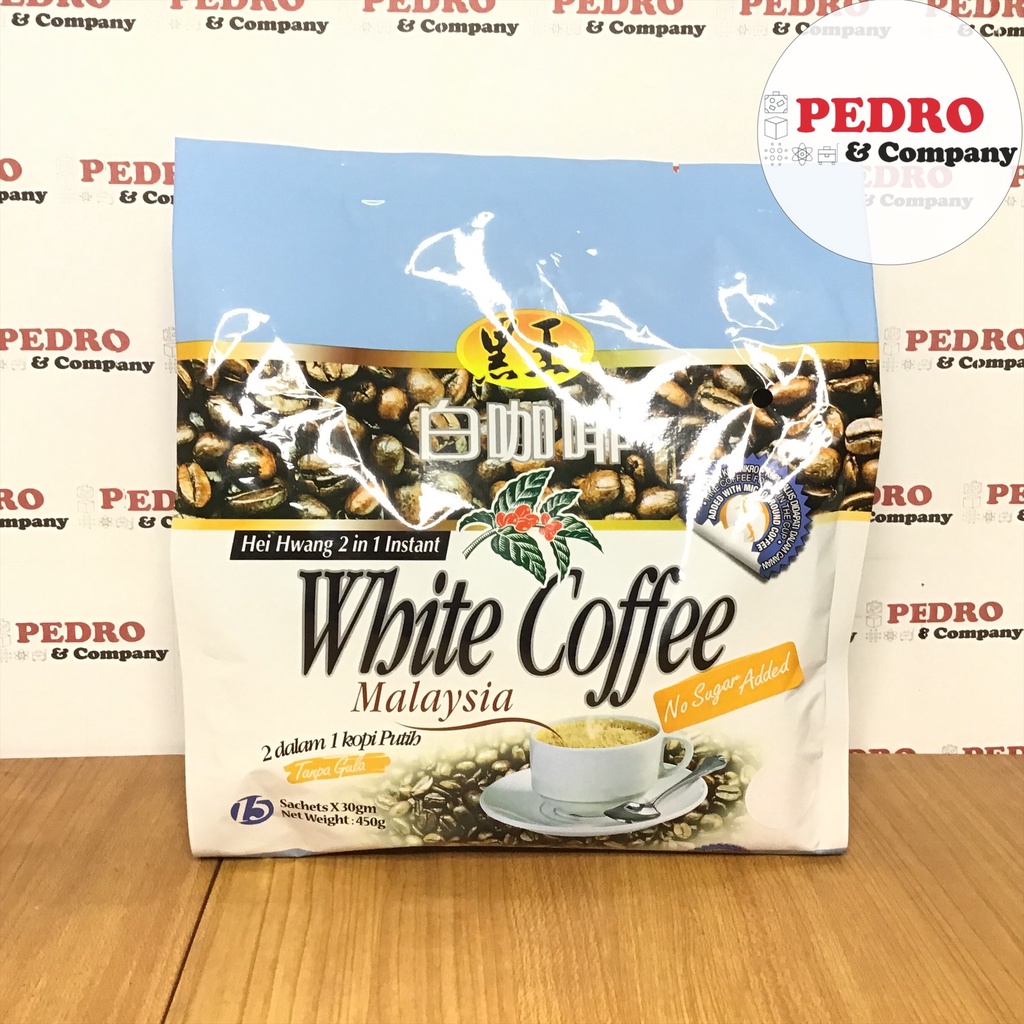 

Hei hwang white coffee malaysia no sugar (biru muda) 450 gram (15 sachets)