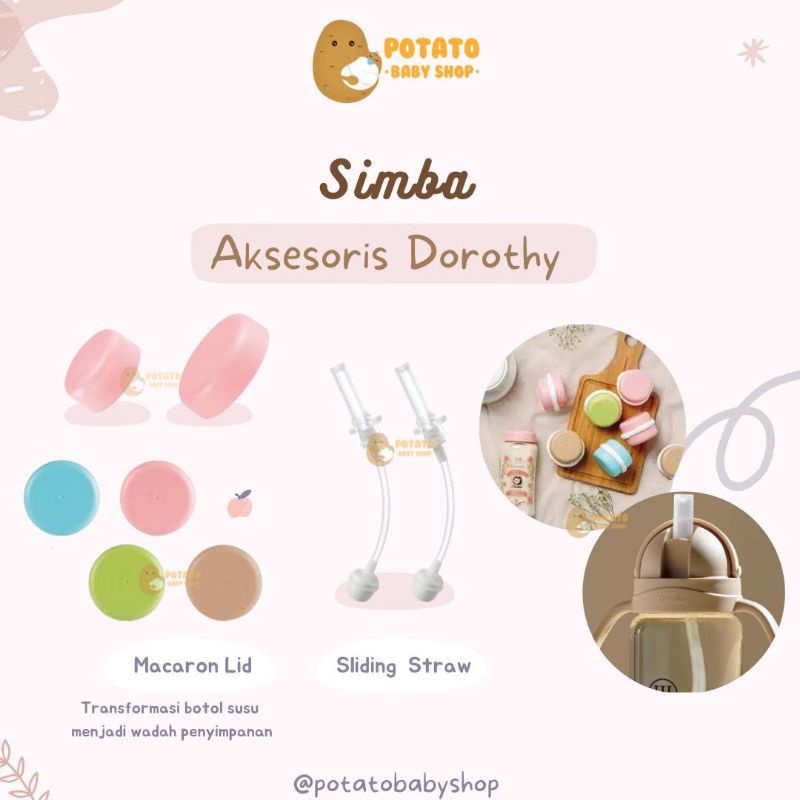 Aksesoris Simba - Tutup Macaron Lid &amp; Sedotan Sliding Straw Allonge