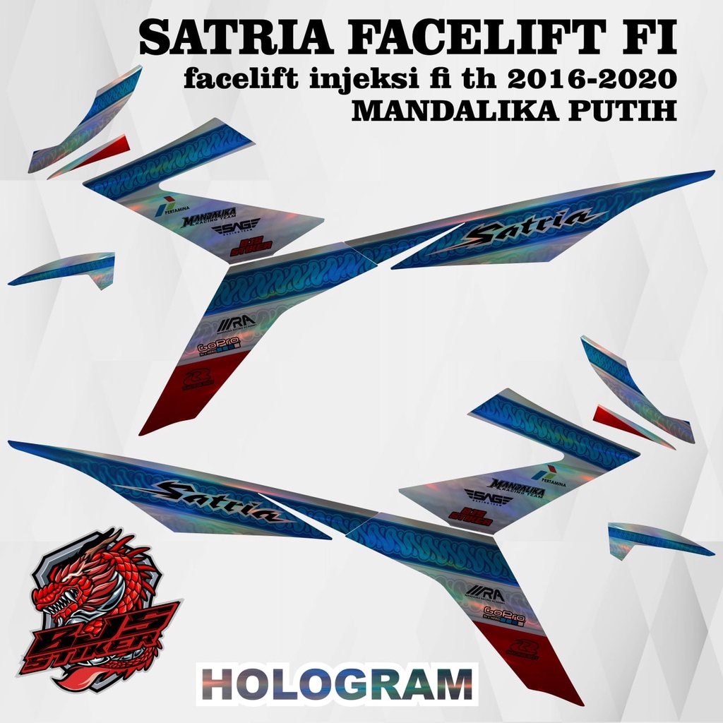 Striping satria fu injeksi - Stiker Decal HOLOGRAM satria injeksi satria fi satria 2016 - 2020 manda
