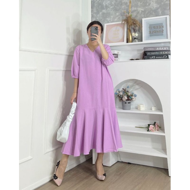 CARMELIA DRESS - DRESS WANITA LENGAN PENDEK