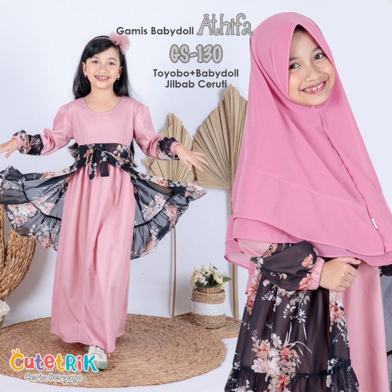 Cutetrik Gamis Anak Perempuan  Cantik Set Hijab