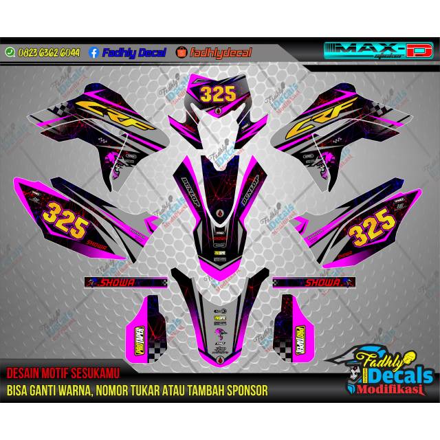 Decal CRF 150 l pink hitam keren terlaris