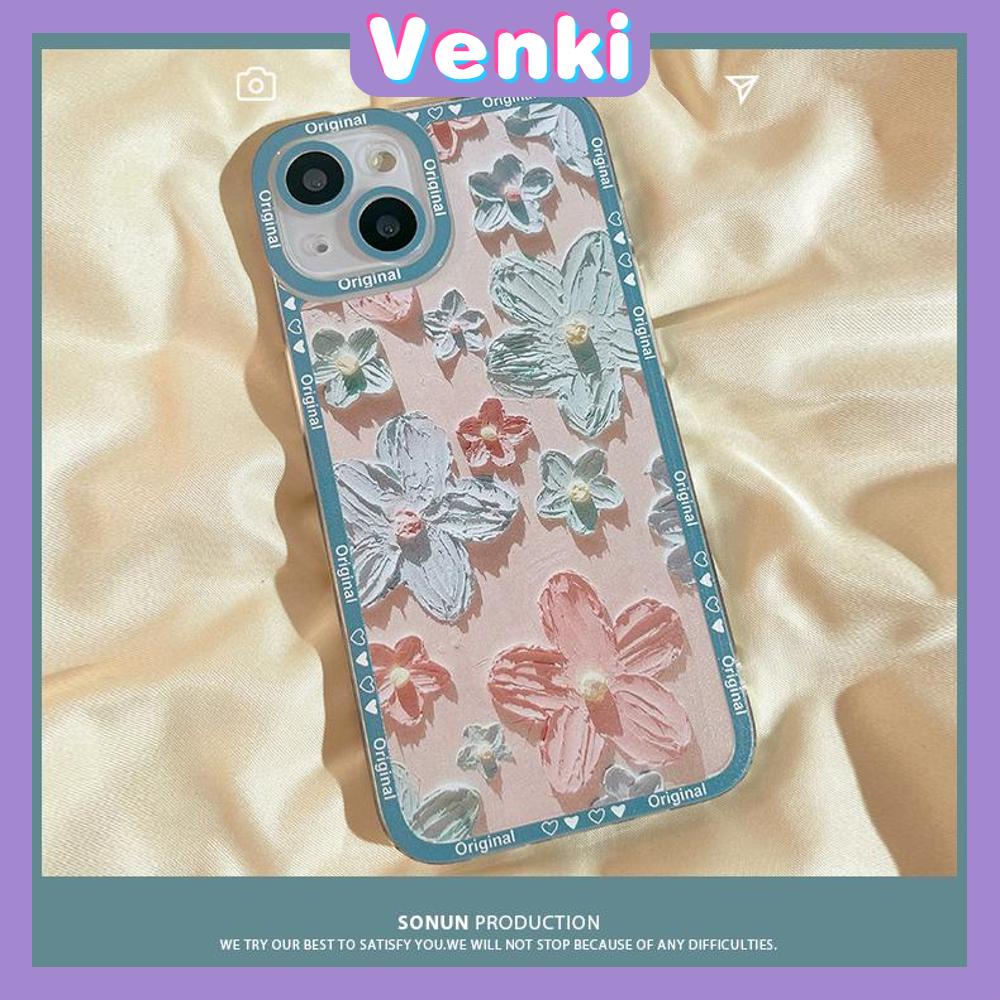 iPhone Case Silicone Soft Case Clear Case Square Edge Protection Camera Shockproof Painting Flower Compatible For iPhone 11 iPhone 13 Pro Max iPhone 12 Pro Max iPhone 7 Plus xr