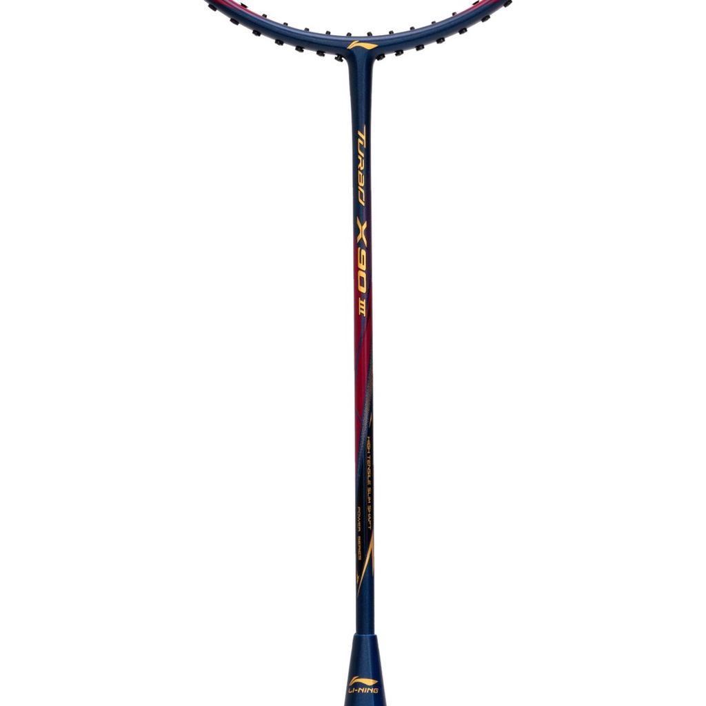 Li-Ning Badminton Racket Turbo X 90 III Navy/Orange AYPR148-4 Bundle Cover, String, Grip, T-Shirt