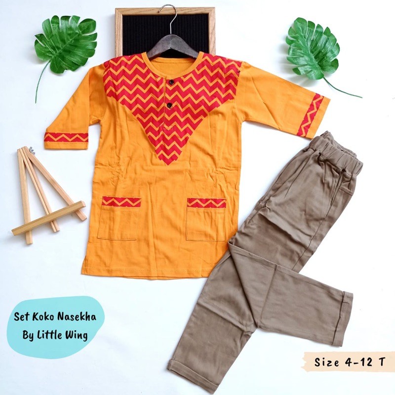 Set Kurta Anak Setelan Koko Nasekha Little Wing