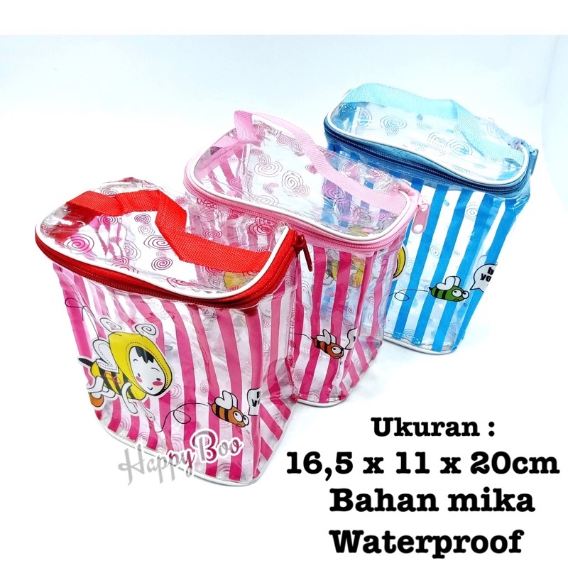 tas komestik make up pouch mika tinggi waterproof tas shampoo panda bee lebah make up bag travel