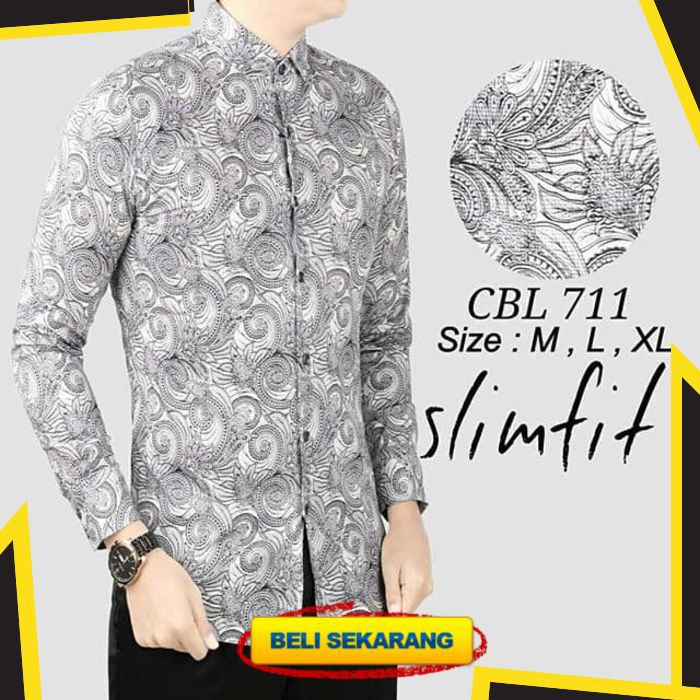 CBL711 KEMEJA BATIK PRIA SLIM FIT MEWAH LINABATIKDISTRO UNIK BAJU BATIK PRIA BEST SELLER