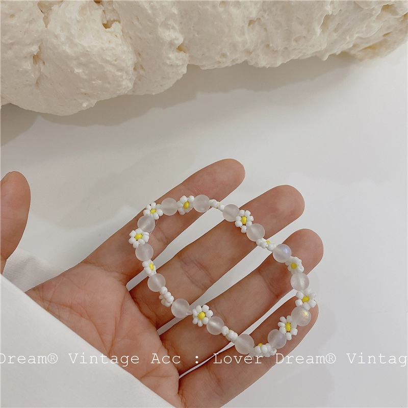 Korea Vintage Color Flower Bracelet Rainbow Crystal Daisy Bracelet